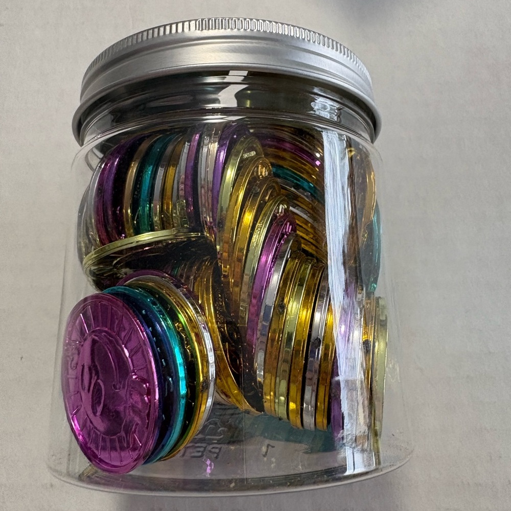 Colorful Coin “ was caught being good” jar - Picture 1 of 3
